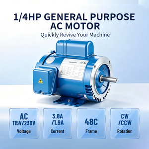 Motores de inducción de CA monofásicos estándar de EE. UU. 48C 1/4HP 2P para máquinas perforadoras - Product Image 1