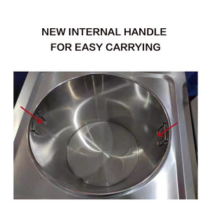 Chariot <span class=keywords><strong>de</strong></span> présentation isotherme commercial robuste en acier inoxydable pour aliments, système mobile à 4 roues, avec seau à bouillie/soupe inclus - Product Image 4