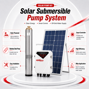 Pompe solaire immergée Ginkai 7,5 CV, ensemble complet de pompe à eau solaire pour l'agriculture - Product Image 1