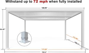 Pérgola de Aluminio con Techo de Láminas Motorizado Impermeable para Exteriores, Personalizada OEM - Product Image 6