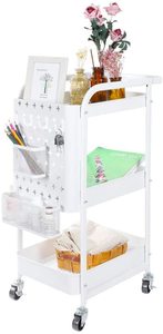 Chariot de rangement, 3 niveaux, polyvalent, salon <span class=keywords><strong>cuisine</strong></span>, roulage des légumes chariot de rangement, utilitaire en métal chariot - Product Image 3