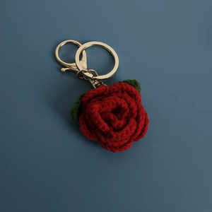 Llavero de Girasol Tejido a Crochet, Adorno para Bolso, Llavero de Rosa Tejida a Crochet, Flor Artificial, Regalo para el Día de San Valentín o el Día de la Madre - Product Image 5