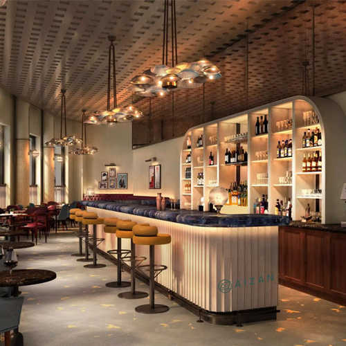 Luxury Blue bar Counter Top Solid Surface Restaurant Nightclub bar ...