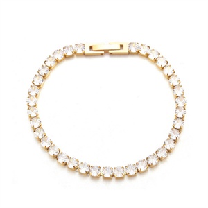 High Quality Fashion <b>Crystal</b> Buckle Design <b>Bracelet</b> Gold Plated Stainless Steel Women's Zircon <b>Bracelets</b> - Product Image 1