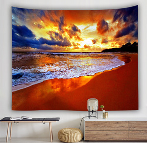 Tapiz de Paisaje Marino, Cielo Azul, Playa, Palmera de Coco, Naturaleza Tropical, Tapiz para Colgar en la Pared de la Sala de Estar - Product Image 2