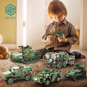 HS 692 pièces enfants assemblage en plastique bloc de construction ensemble Construction modèle jouet simulant voiture blindée Pielzeug Simulation briques - Product Image 4