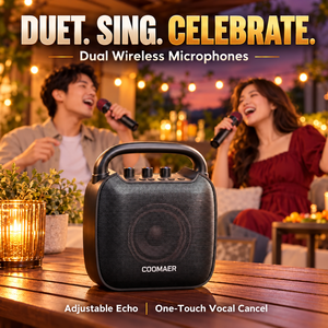Altavoz Karaoke Portátil con Bluetooth, 35W de Potencia, Dos Micrófonos Inalámbricos, Control de Eco y USB, TF, AUX, FM para Fiestas al Aire Libre - Product Image 2