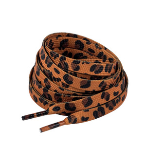 Cordones Planos de Poliéster de 8mm con Estampado de Leopardo, Unisex, para Calzado Deportivo, AJ1, <span class=keywords><strong>AF1</strong></span>, <span class=keywords><strong>Dunk</strong></span> y Zapatillas Casuales, Venta al Por Mayor - Product Image 5