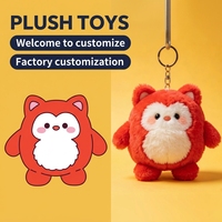 Porte-clés en peluche renard personnalisé en gros, mini-ornement de dessin animé, jouet super doux et moelleux pour la décoration de sac à dos