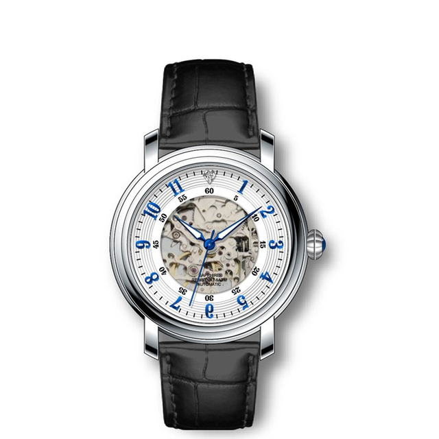 Wristwatches Movement Mechanical Watch Top Grade Stainless Steel Automatic Japan SEIKO Men Round Analog Genuine Leather Strap