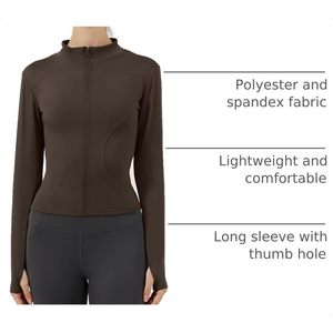 Veste de sport légère à fermeture éclair intégrale pour femme FOXA, coupe ajustée, avec trous pour les pouces, idéale pour la course à pied, l'entraînement et la salle de sport - Product Image 4