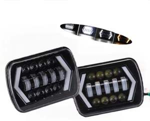 Phare LED carré de 7 pouces 5x7 55W, faisceau haut/bas, clignotant en forme de flèche avec DRL pour camion, éclairage de travail, voiture, 4x4, tout-terrain - Product Image 1