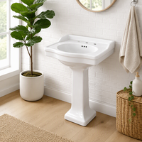 Wastafel Pedestal Kompak Terlaris Hemat Ruang untuk Kamar Mandi Ukuran Ringkas 1718