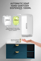 Distributeur automatique de savon liquide à main Distributeur de désinfectant Support mural 1000ml Pompe à capteur électrique sans contact pour salle de bain Cuisine