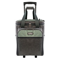 Sac isotherme de pique-nique portable avec roulettes, capacité 28L, fermeture éclair, poignée de transport, poches latérales avant, étanche, pliable, en polyester