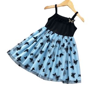 Nuovo 2024 Abito Estivo <span class=keywords><strong>da</strong></span> Principessa con Gonna in Rete per Bambine, <span class=keywords><strong>Vestito</strong></span> con Bretelle e Ricamo a <span class=keywords><strong>Farfalla</strong></span> per Bambine Piccole - Product Image 1