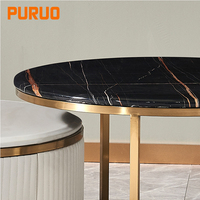 Table basse de salon minimaliste nordique, design métallique, mobilier pour maison et villa, table centrale en pierre artificielle de Foshan