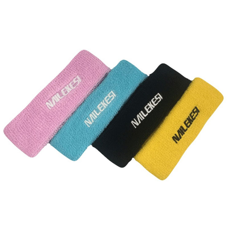 Custom Embroidery Men Athletic Sweat Band Logo Design Sports Basketball Cotton Headband Head Sweatband