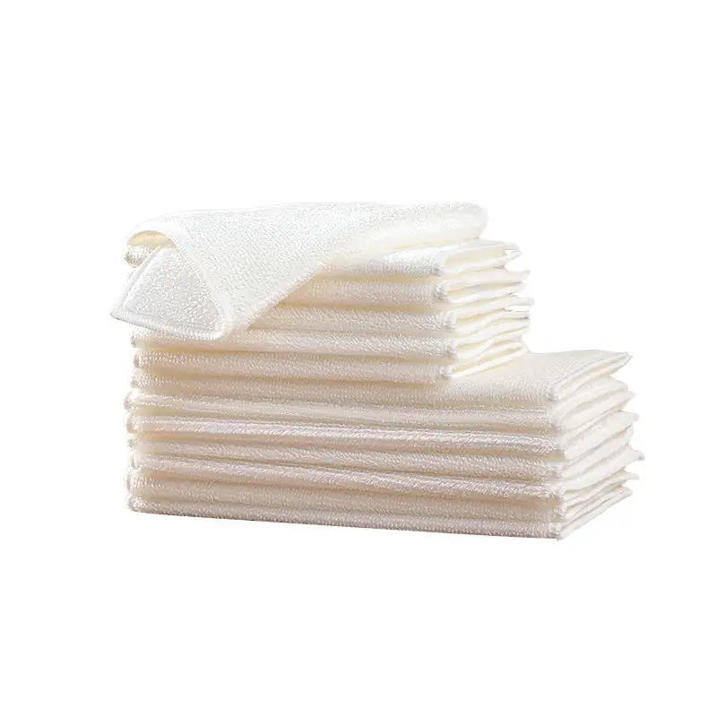 Serviettes de nettoyage en fibre de bambou multifonctionnelles pour la maison Chiffon d'huile propre absorbant 3 couches Chiffons de nettoyage de cuisine