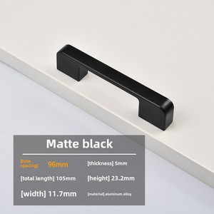 Modern Classic Design Aluminum Alloy <strong>Black</strong> <strong>Door</strong> <strong>Knob</strong> Adjustable Cabinet Handle 96mm 128mm Living Room Bedroom Furniture Handles - Product Image 6