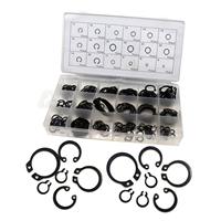 SYD-1066 225PCS 18 Sizes DIN Internal & External 4.8-12.9 Grade 6mm ID Black Galvanized Steel Retaining Rings for M10 Screws