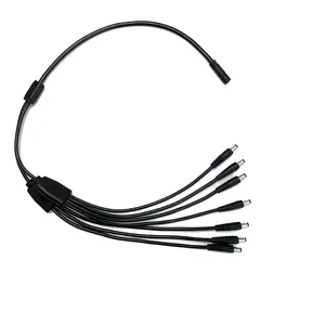 Câble distributeur d'alimentation CC 1 femelle à 7 mâle fiche baril 5.5mm x 2.1mm adapté aux caméras de vidéosurveillance et aux lumières LED