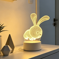 Veilleuse intelligente 3D, 7 couleurs, lumières LED changeantes, décoration de chambre à coucher pour chambre d'enfant, pour utilisation dans le salon