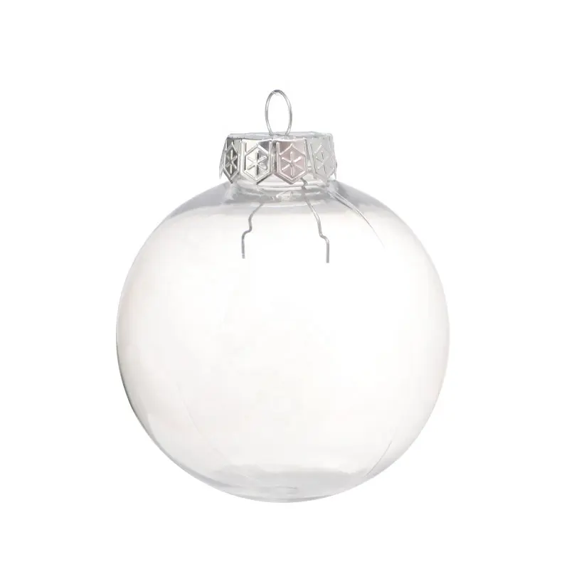 Christmas Clear Baubles Fillable Shatterproof Transparent Ball DIY Ornament Holiday Home Wedding Pendant Xmas Trees Party Decor