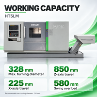 Tour CNC HT5LM avec outils motorisés, centre de tournage-fraisage à axe C, diamètre de tournage 328 mm, tourelle motorisée FANUC à 12 postes