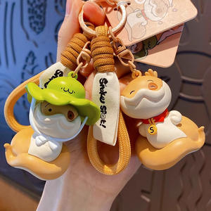 2025 nuevo regalo creativo lindo al por mayor serpiente año mascota perro punto sombrero de paja llavero listo para enviar - Product Image 2