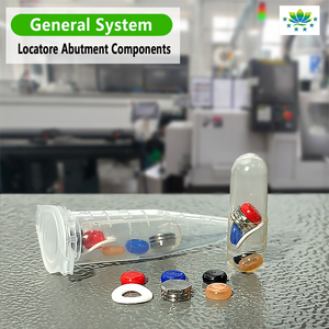 Set voor het plaatsen van overdentures op tandheelkundige implantaten met siliconen doppen, ringhouder, locator, abutment, blauw, roze, zwart, rood en dop, OEM ODM - Product Image 6