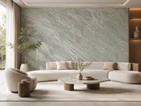 Dalles de marbre vert Kunlun polies, coupées sur mesure, pour revêtements muraux, plans de travail d'îlots de cuisine, dessus de tables à manger et dessus de meubles de salle de bain sur mesure