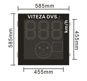 Nhà sản xuất nóng bán Romania phong cách Radar Tốc Độ Detector cho giao thông Xe chụp năng lượng mặt trời Radar dấu hiệu tốc độ - Product Image 4