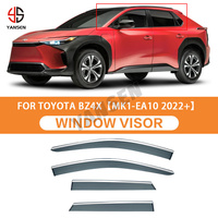 Para Toyota BZ4X, visera de ventana lateral de coche, toldo de ventilación, lluvia, ceja, refugios, protección contra la lluvia, puerta, Ventvisor, piezas de automóviles