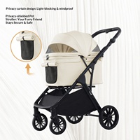 Poussette pliable BNDC pour animaux de compagnie, à ouverture automatique par gravité, grand espace, pour chiens et chats, chariot de voyage extérieur