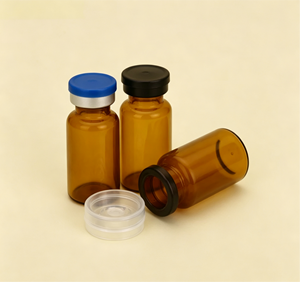Flacons à sertir en borosilicate ambré anti-lumière OEM avec bouchons métalliques assortis, protection UV, bouteilles de stockage en verre vides - Product Image 4