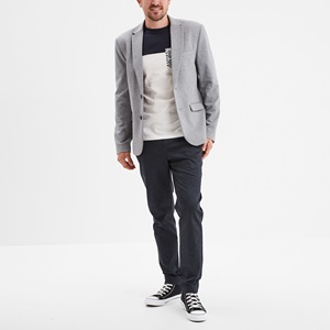 Pantalons chino pour homme en toile décontractée, coupe ajustée, taille mi-haute, coutures renforcées, poches profondes, respirant, écologique, en vrac - Product Image 5