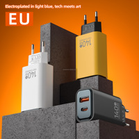Cargador Rápido GaN USB-C de 140W con Enchufe para UE, EE. UU. y Reino Unido, Cargador Rápido PD Tipo C de 140W para Teléfono Móvil, Adaptador de Viaje