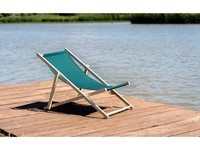 Prix usine en bois lune chaise de plage chaise longue pliable Oxford tissu 120kg capacité jardin mobilier d'extérieur