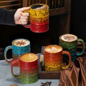 Tasses à vin en céramique modernes de 12 oz, forme baril d'huile, avec logo personnalisé gravé, idéales pour les souvenirs de festivals arabes, mugs à bière émaillés au four - Product Image 1