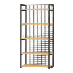 Tùy Chỉnh 4-Hai Lớp Thép Gỗ Đa Chức Năng Bán Lẻ Hiển Thị Stand Cho Phổ Biến Cửa Hàng Khuyến Mãi Túi Mỹ Phẩm Giá Dây Kệ - Product Image 1