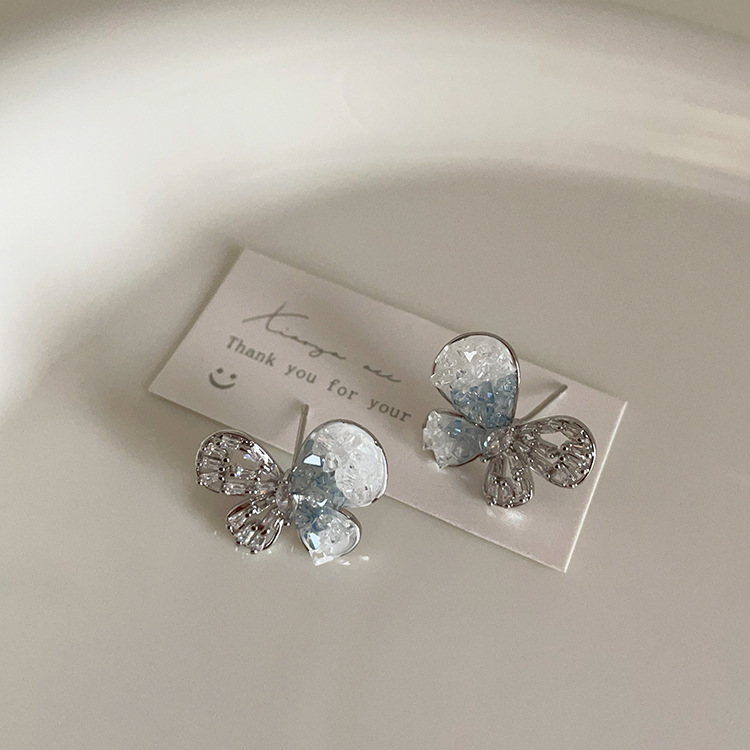 Papillons en Zircon/Bleu