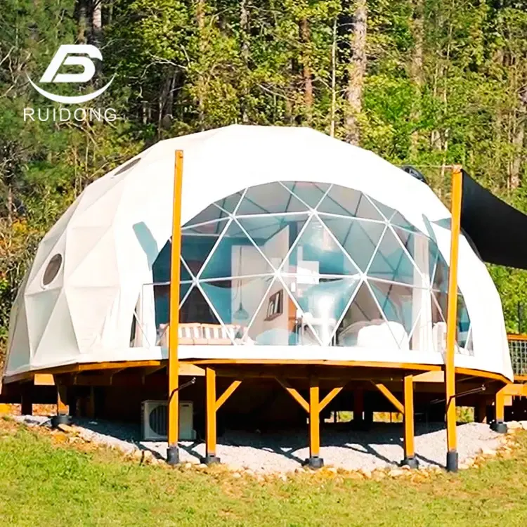 Tente ronde imperméable d'hôtel de dôme de 23ft avec la plate-forme pour la station de vacances