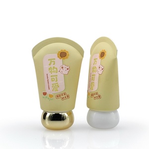 Factory Price Custom Logo Canary Oval Flat Printed Spherical Cap Hand Protection Cream Face Packaging <b>Plastic</b> Cosmetic Soft <b>Tube</b> - Product Image 1