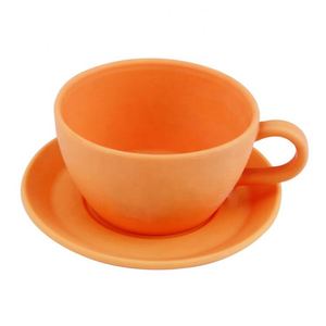 แก้วกาแฟหลากสีขนาด 200 มล. 300 มล. พร้อมจานรองแก้ว ทนทาน รับทำโลโก้ตามสั่ง - Product Image 2