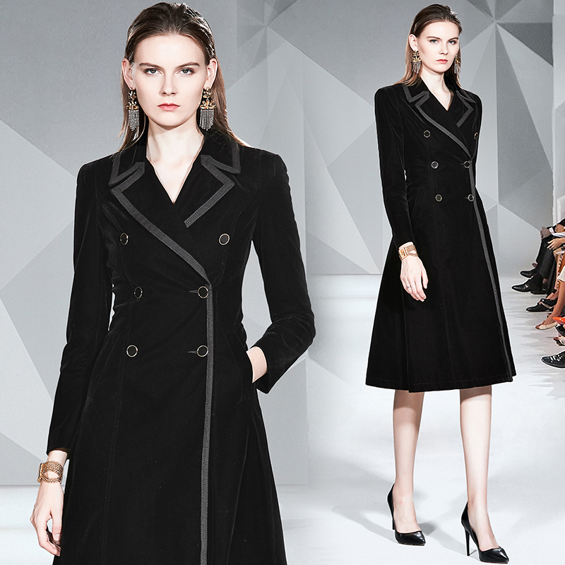 Venta al por mayor abrigos negros muy largos-Compre online los mejores abrigos  negros muy largos lotes de China abrigos negros muy largos a mayoristas |  Alibaba.com