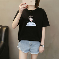 T-shirts personnalisés pour femmes en pur coton à manches courtes, nouvelle collection été, imprimé surdimensionné, polyvalents, décontractés, à demi-manches, tendance