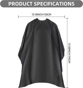 Polyester Logo personnalisé Salon de coiffure maquillage coupe de cheveux robe avec caoutchouc Silicone Snap blanc noir tablier de barbier coiffeur Capes - Product Image 2