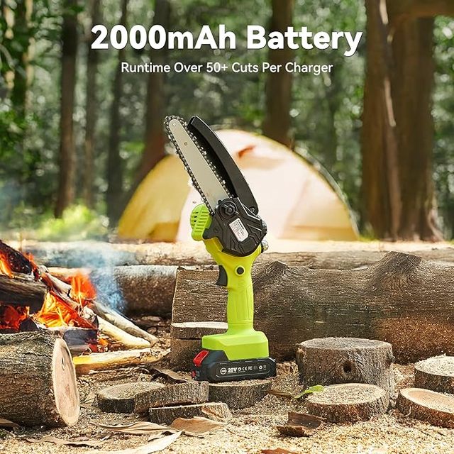 Industrial DIY Battery-Powered 2200W Lithium-ion Brushless Motor High Chainsaw Portable for Heavy Duty Wood Logging Cutting