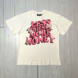 Camiseta de hip hop de algodón puro HELSTAR de alta gama transfronteriza, marca de moda europea y americana Hell Star, transpirable con letras en el cuello. - Product Image 1